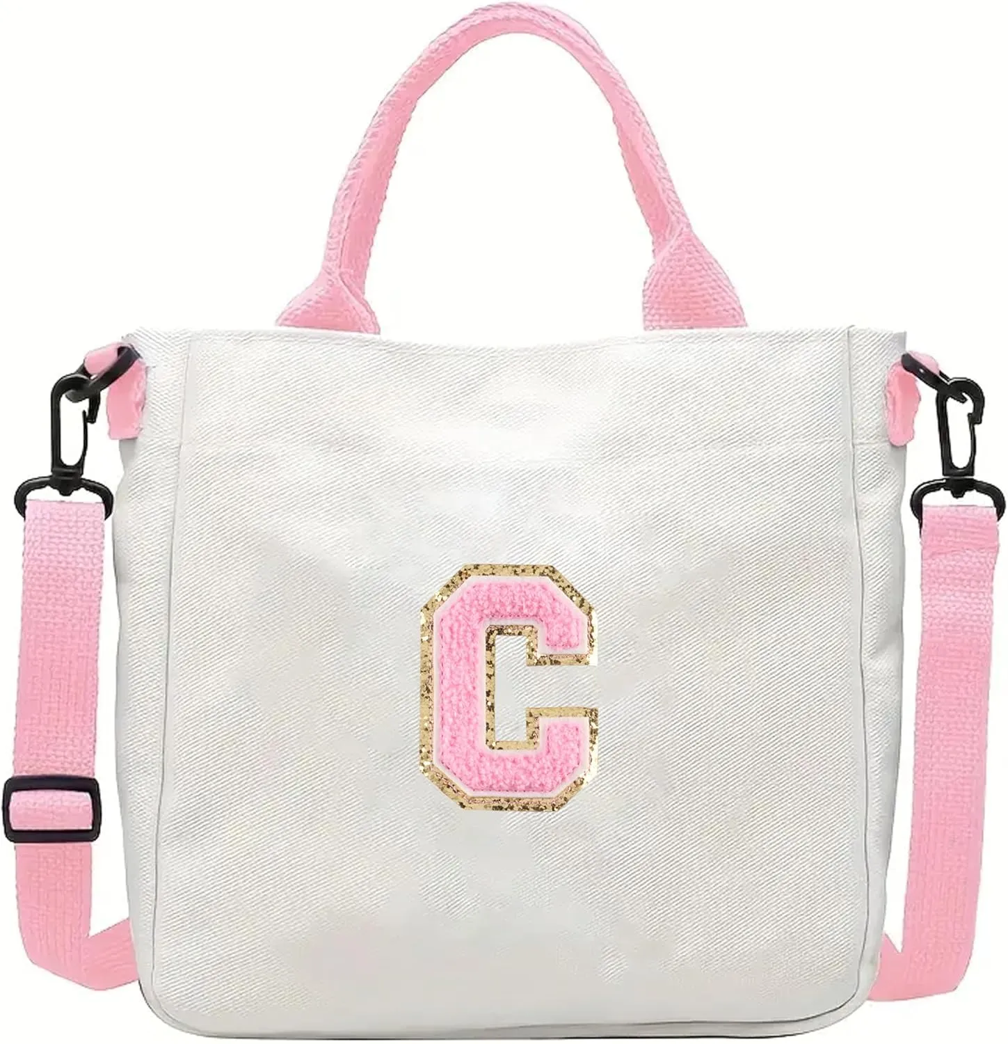 Crossbody Bag for Girls Initial Canvas Travel Messenger Bag Letter Birthday Present Teen Girls Holiday Present