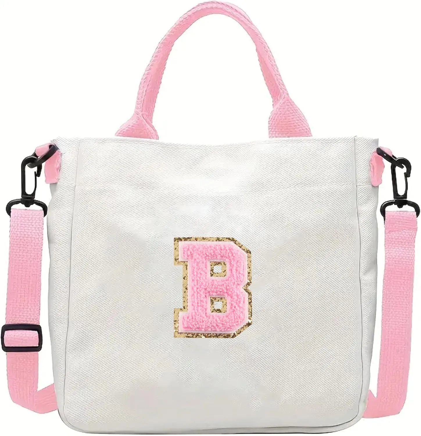 Crossbody Bag for Girls Initial Canvas Travel Messenger Bag Letter Birthday Present Teen Girls Holiday Present