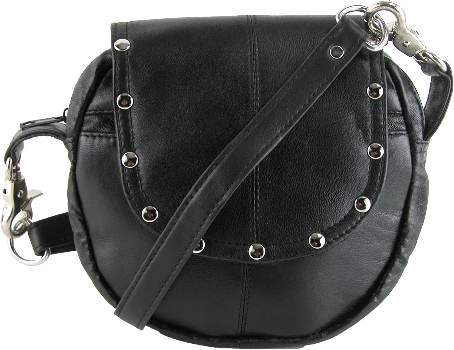 CTM Leather Studded Biker Belt Waistpack