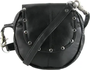CTM Leather Studded Biker Belt Waistpack