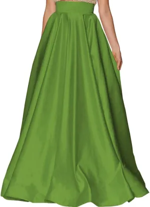 Diydress Womens Long Satin Skirts with Train Floor Length High Waist Formal Prom Party Skirts Back Zipper Closure
