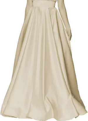 Diydress Womens Long Satin Skirts with Train Floor Length High Waist Formal Prom Party Skirts Back Zipper Closure