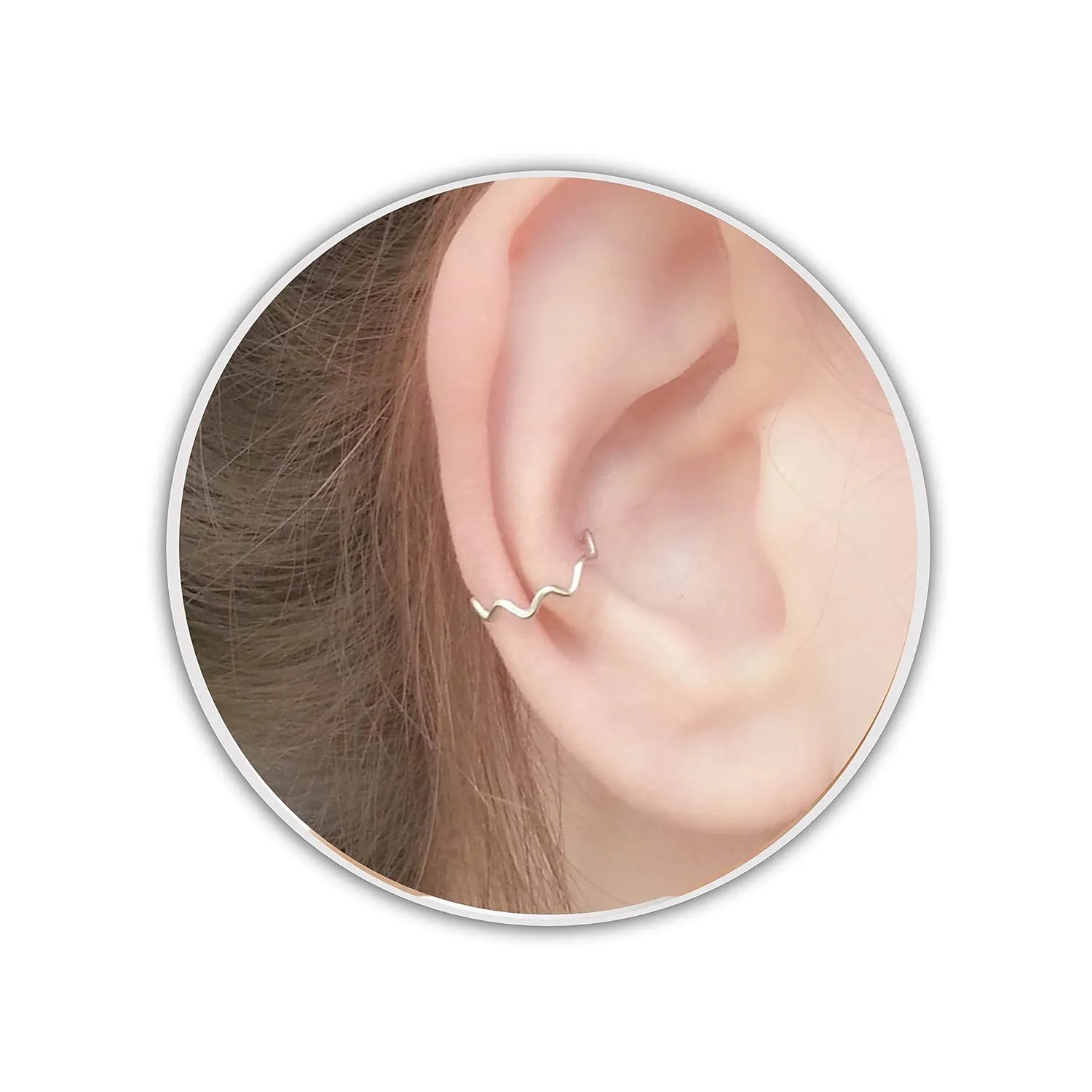Ear Cuff Chevron ZigZag Clip On Wrap Earring Color Silver Gold Rose No Piercing