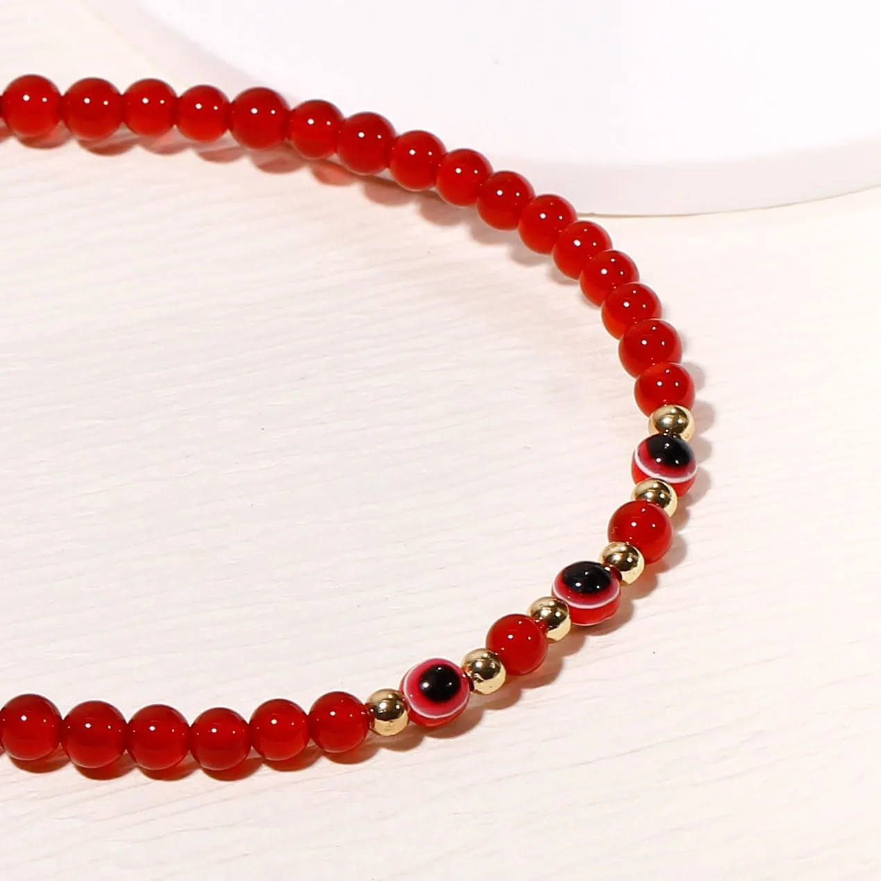 Evil Eye Ankle Bracelets for Women Beads Anklets Beach Accessiory Gemstone Healing Crystal Adjustable