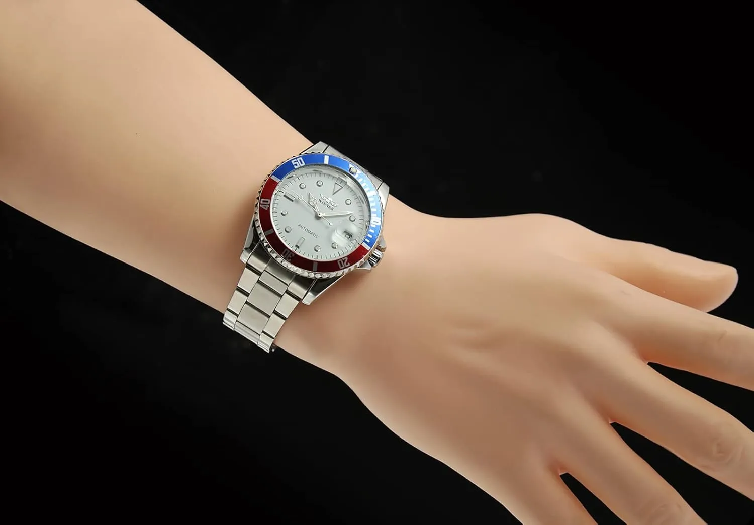 FANMIS Fashion Business Men's Watches Calendar Stainless Steel Automatic Mechanical Wrist Watches