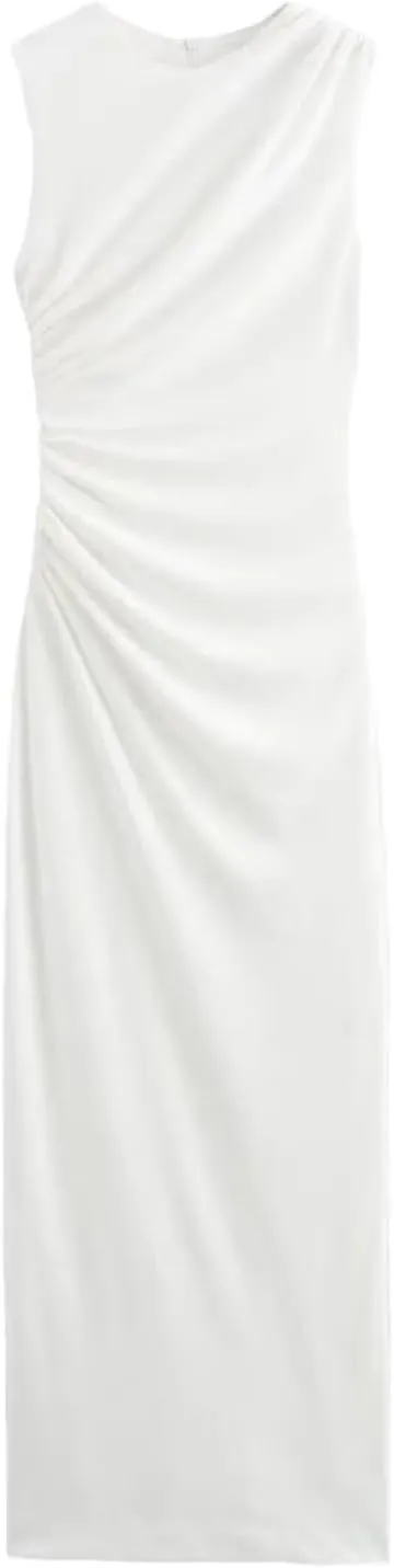 Fashion Women's Elegant Pleated Decorative Midi Dress Street Style Tie-Dye Long Skirt