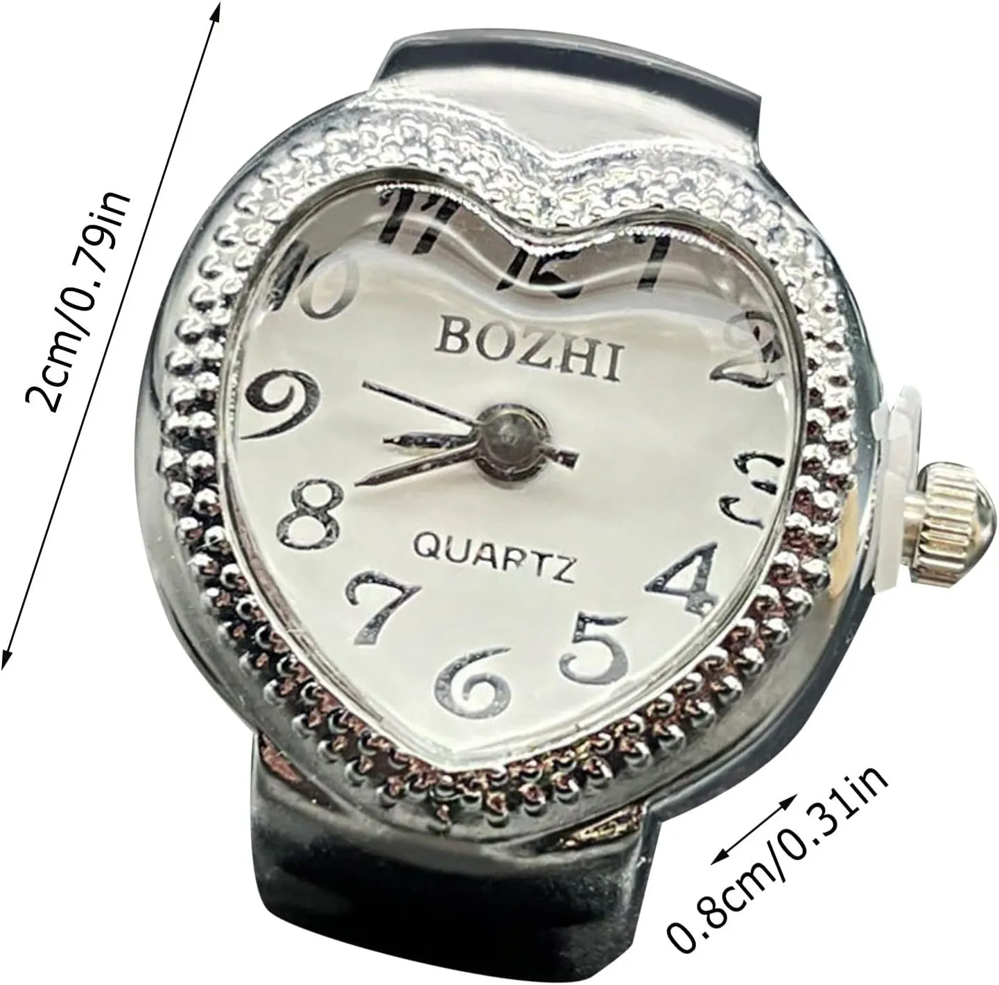 Finger Watches Ring for Men Women Adjustable Clock Rings Creative Elastic Round Quartz Finger Ring Watches