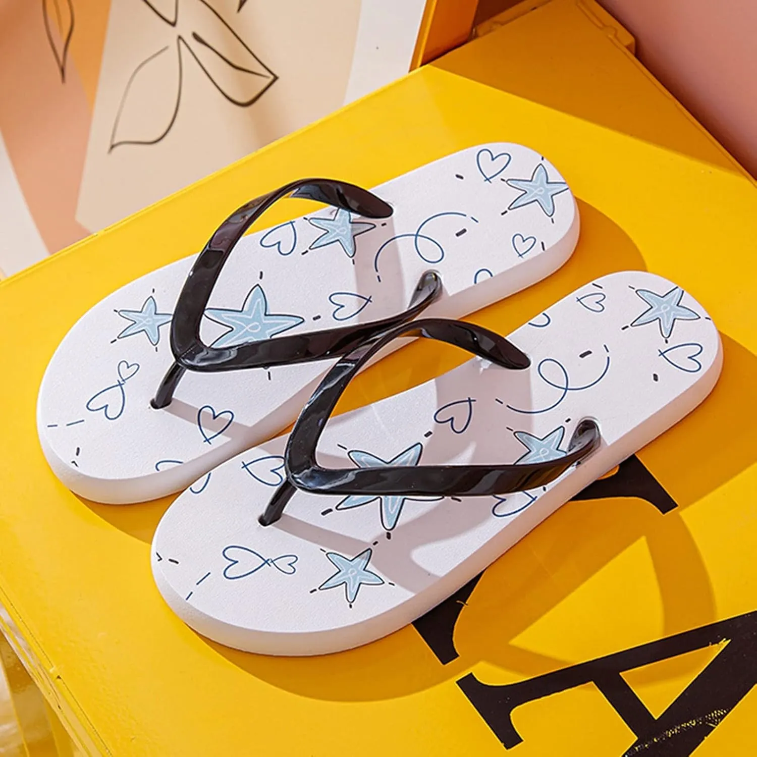 Flip Flops for Women with Arch Support Men And Women Flat Sandals Fashion Beach Clip Toe Herringbone Slippers Breathable Non Positioning Printing Slippers