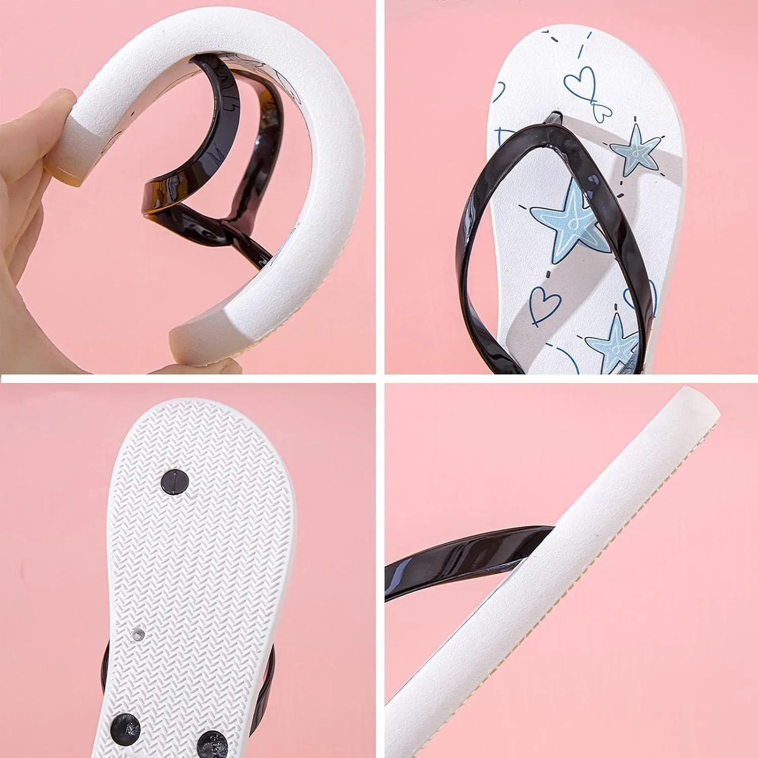 Flip Flops for Women with Arch Support Men And Women Flat Sandals Fashion Beach Clip Toe Herringbone Slippers Breathable Non Positioning Printing Slippers