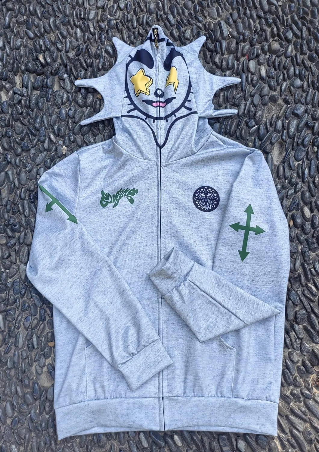 Fun Multi Angle Full Zip Up Hoodie for Men Women y2k Over Face Graphic Hoodies Retro Lazy Style Hoodie