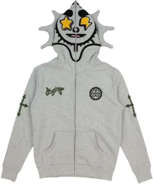 Fun Multi Angle Full Zip Up Hoodie for Men Women y2k Over Face Graphic Hoodies Retro Lazy Style Hoodie