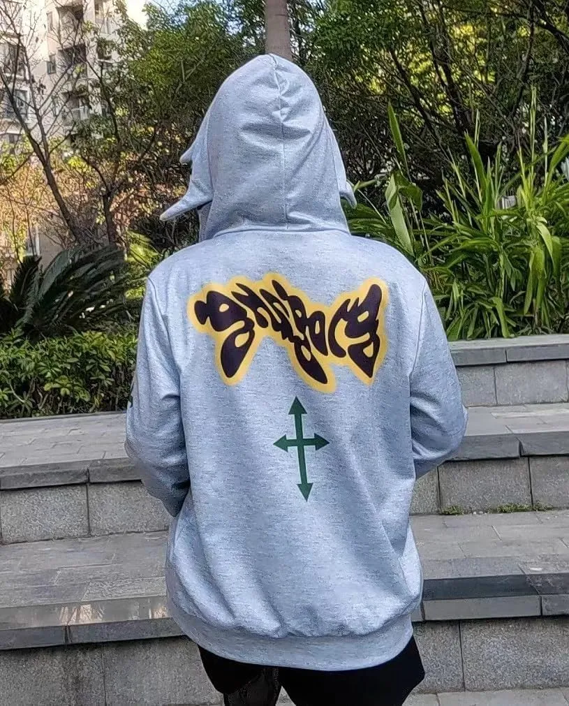 Fun Multi Angle Full Zip Up Hoodie for Men Women y2k Over Face Graphic Hoodies Retro Lazy Style Hoodie
