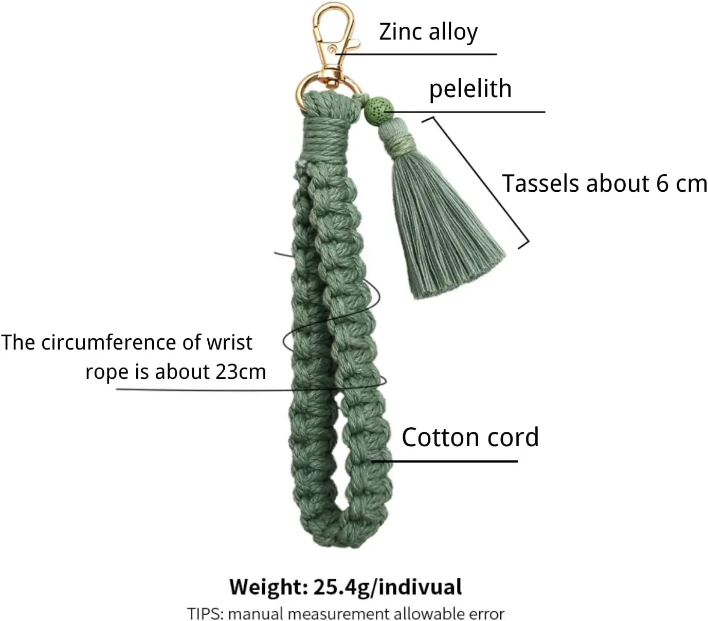 Fuqimanman2020 Boho Macrame Keychain Handmade Tassel Wristlet Keychain Bracelet Keyring Holder Wrist Lanyard Women
