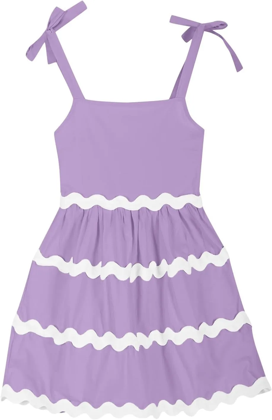 Girls Sun Dress Summer Spaghetti Strap Party Dress Smocked Elegant 3-12 Years