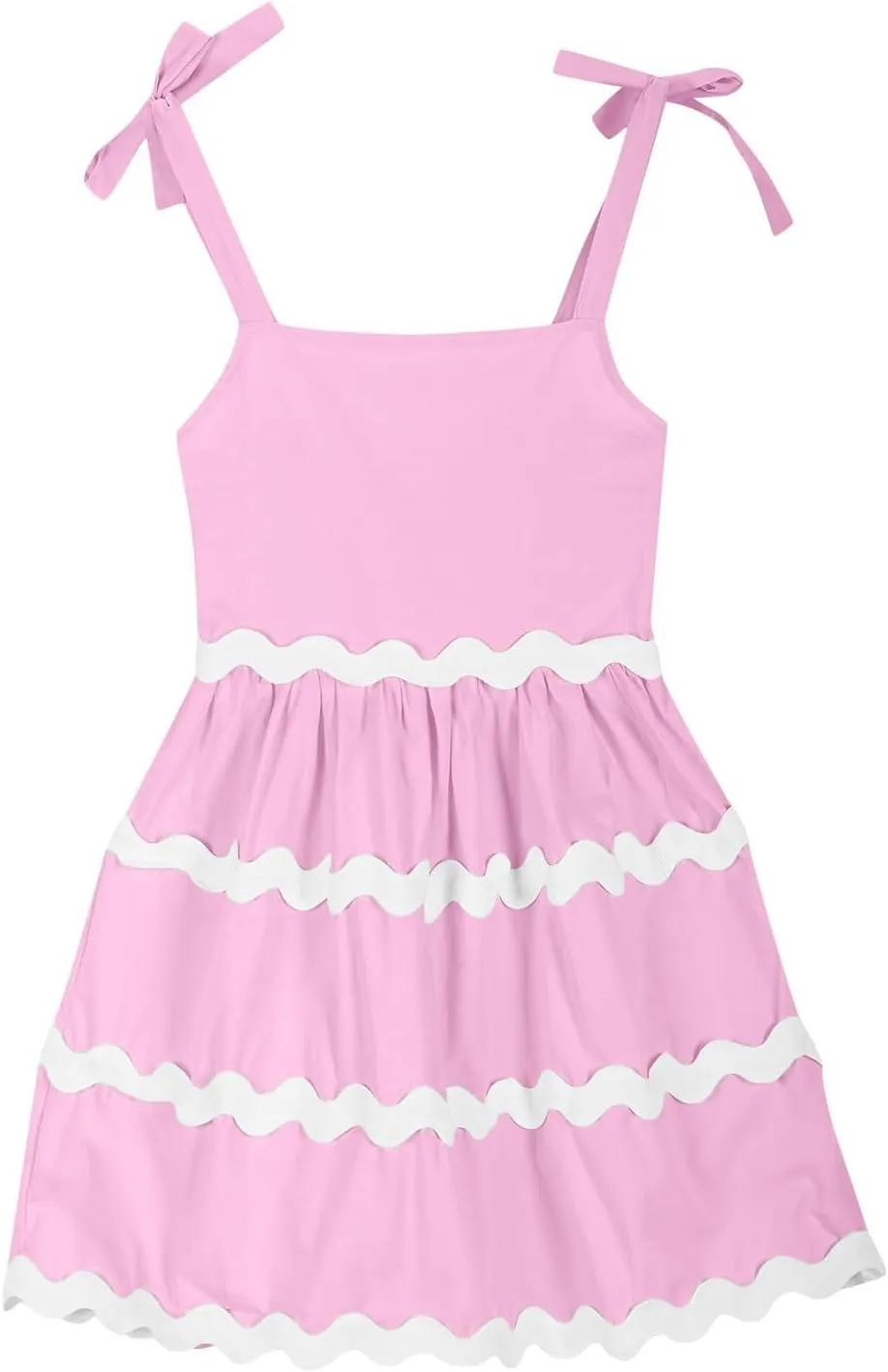 Girls Sun Dress Summer Spaghetti Strap Party Dress Smocked Elegant 3-12 Years