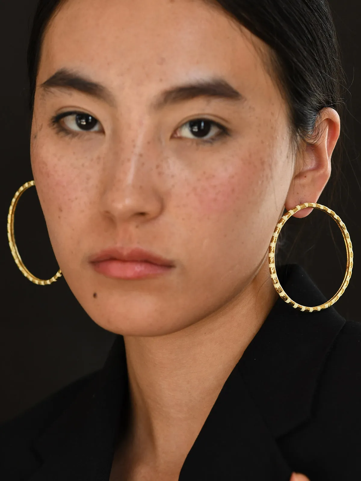 Golden Galaxy Statement Stud Earrings