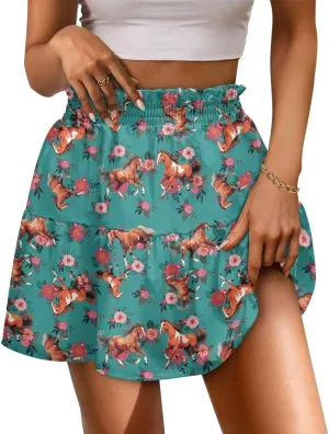 Golf Skirts for Women Tummy Control High Waist Tiered Mini Skirt