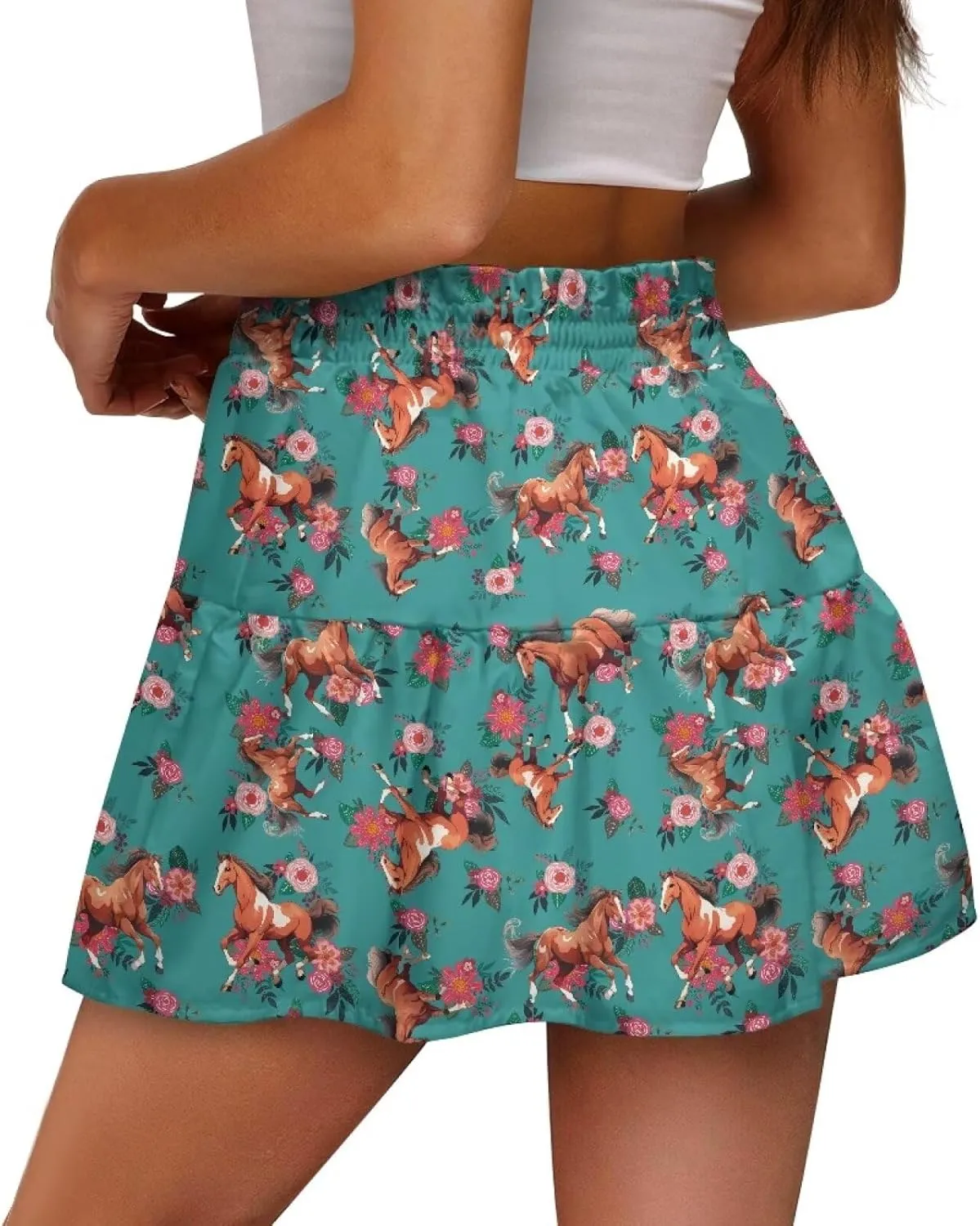 Golf Skirts for Women Tummy Control High Waist Tiered Mini Skirt