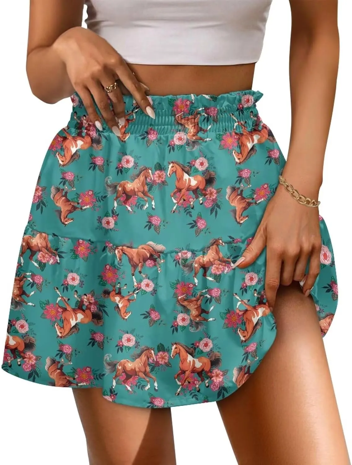 Golf Skirts for Women Tummy Control High Waist Tiered Mini Skirt