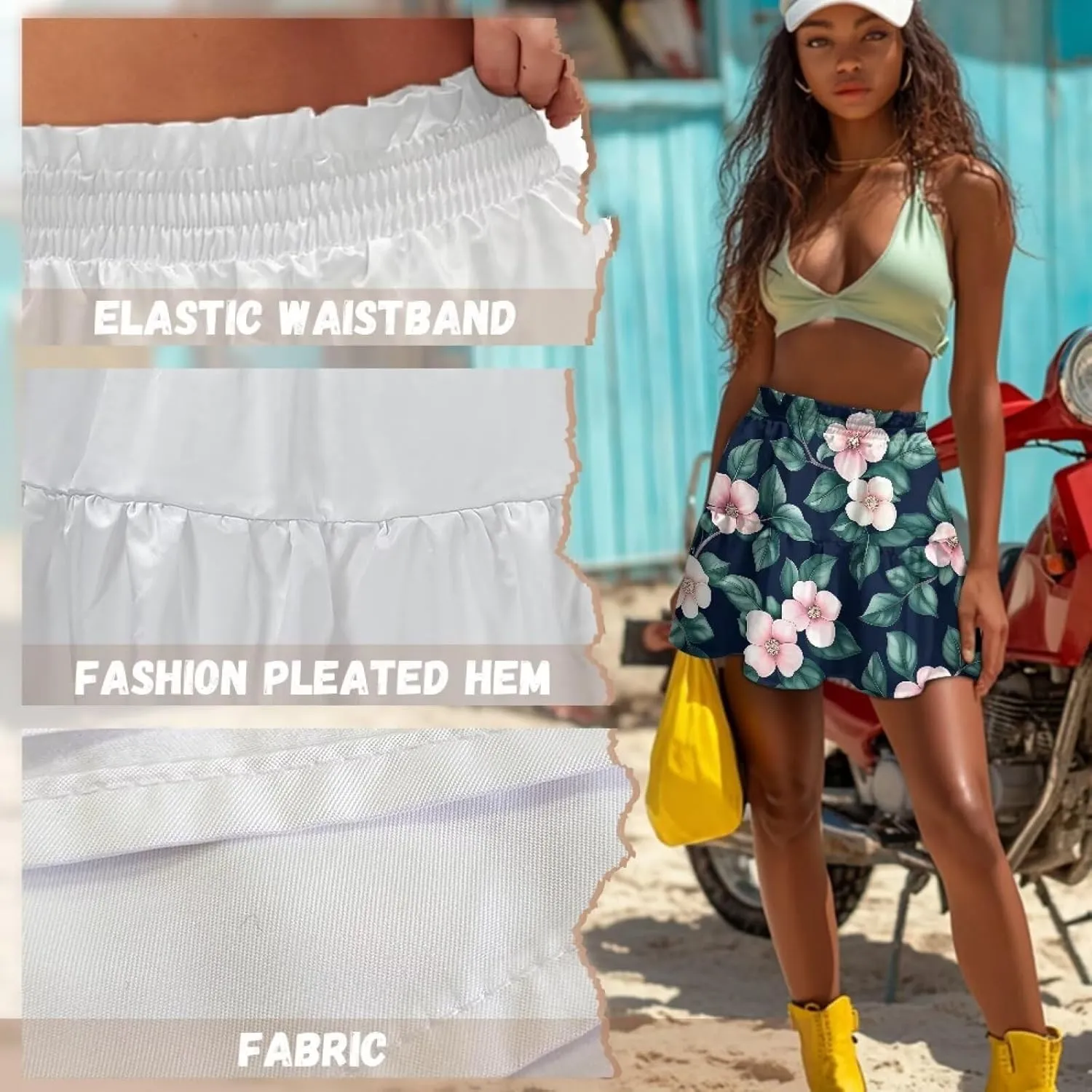 Golf Skirts for Women Tummy Control High Waist Tiered Mini Skirt