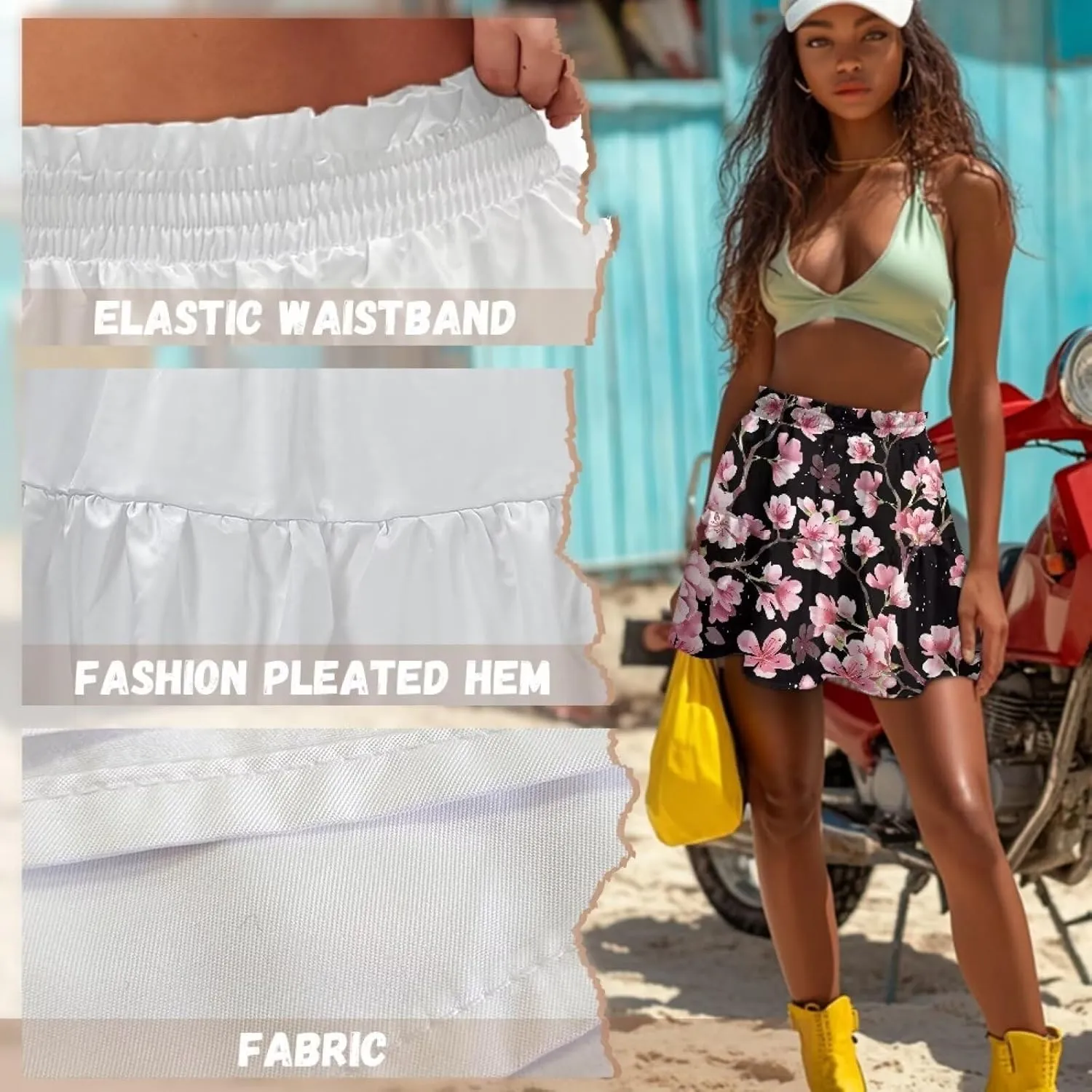 Golf Skirts for Women Tummy Control High Waist Tiered Mini Skirt