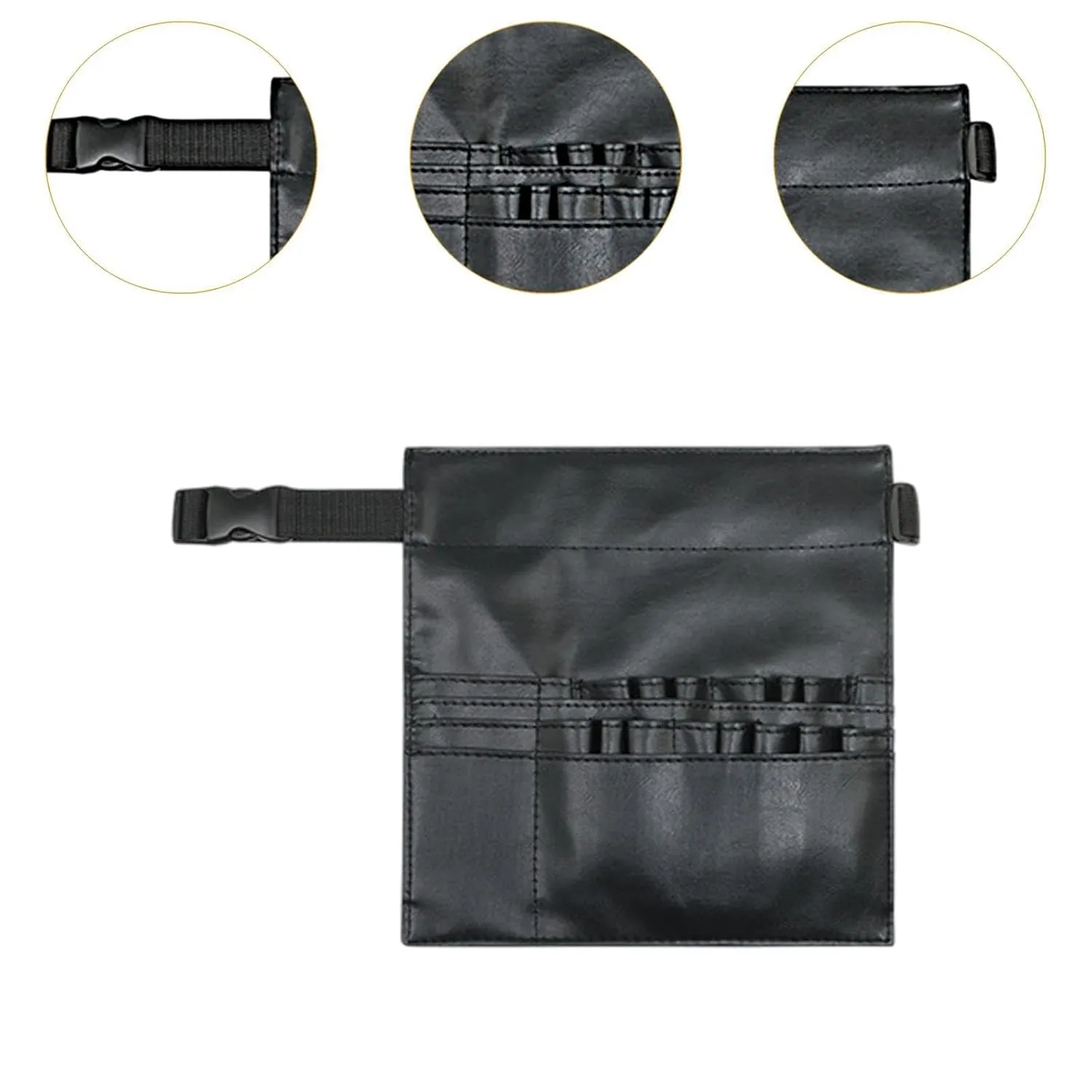 Hairdresser Scissors Bag Salon Scissors Holder Versatile Multi Pocket Professional Barber Waist Pouch for Hairdressers Clips, Black
