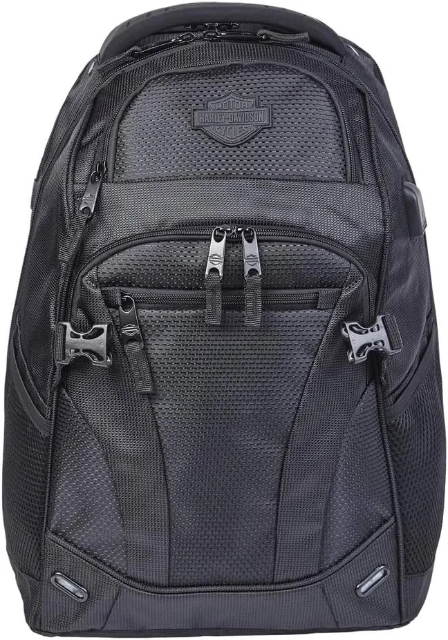 Harley-Davidson Renegade II Hi-Tech External USB Port Backpack - Solid Black
