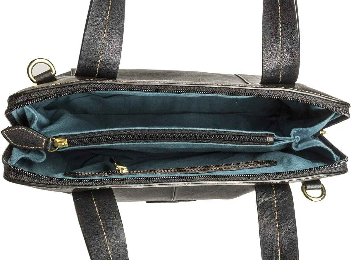 Hidesign Cerys Medium Leather Satchel Crossbody with Detachable Shoulder Strap