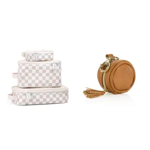 Itzy Ritzy Packing Cubes Set of 3 with Mesh Top and Pacifier Case Holds 2 Pacifiers