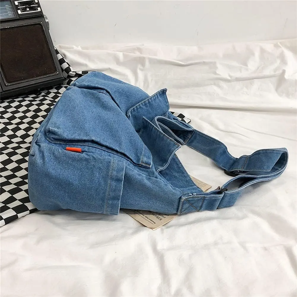 JQWSVE Canvas Messenger Bag Large Hobo Crossbody Bag with Multiple Pockets Canvas Shoulder Tote Bag for Women and Men