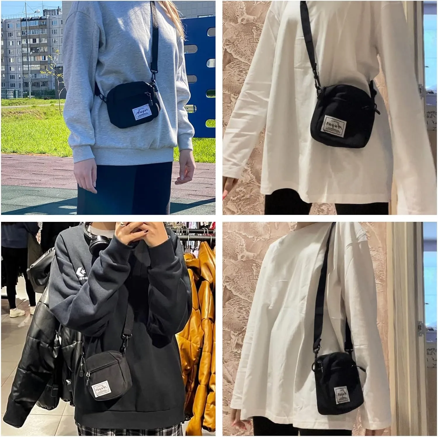 JUMISEE Fashion Canvas Crossbody Purse Small Cell Phone Bag Messenger Bag Handbag for Men Women Kids