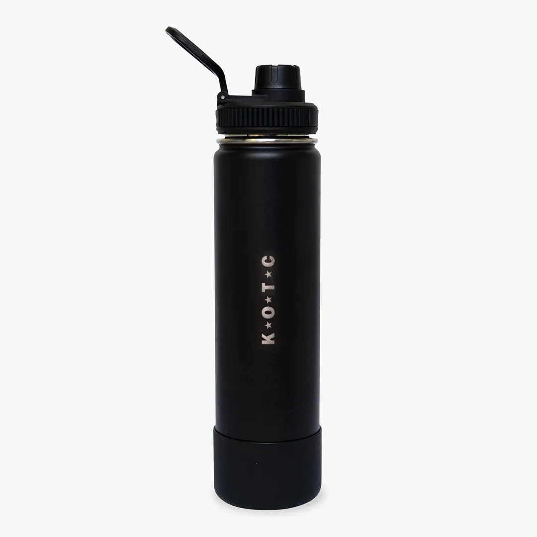 Kool x KOTC Insulated Stainless Steel Water Bottle With Silicone Boot - 25oz/740ml In Black