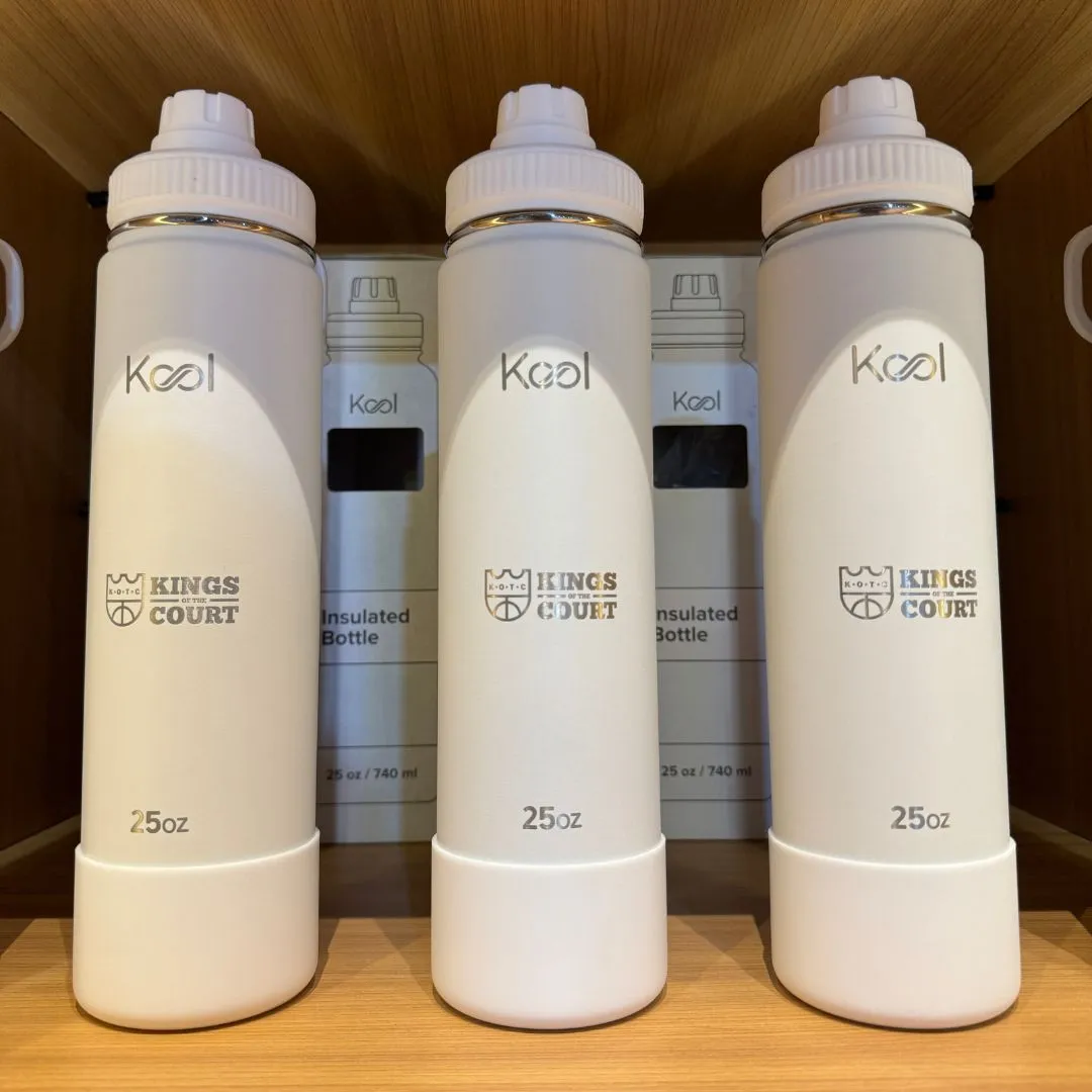 Kool x KOTC Insulated Stainless Steel Water Bottle With Silicone Boot - 25oz/740mL In White
