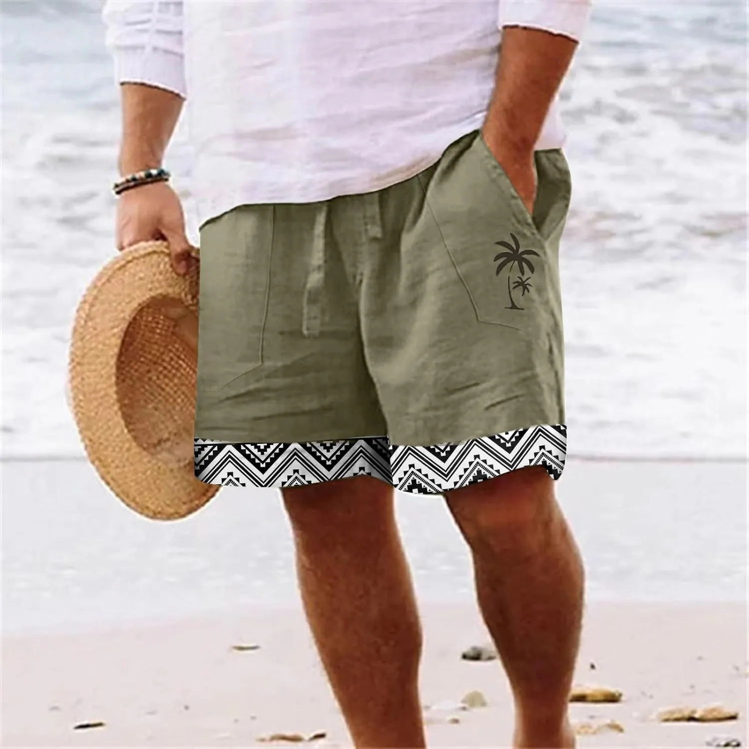 LCMTWX Men's Shorts Leisure and Fitness Sports Plus Size Five Surf Quick Drying Beach Pants Shorts Carpenter Shorts 7 Inch