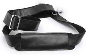 Leather Adjustable Replacement Shoulder Strap with Metal Hook for Briefcase Messenger Shoulder Duffel Bag (Black)
