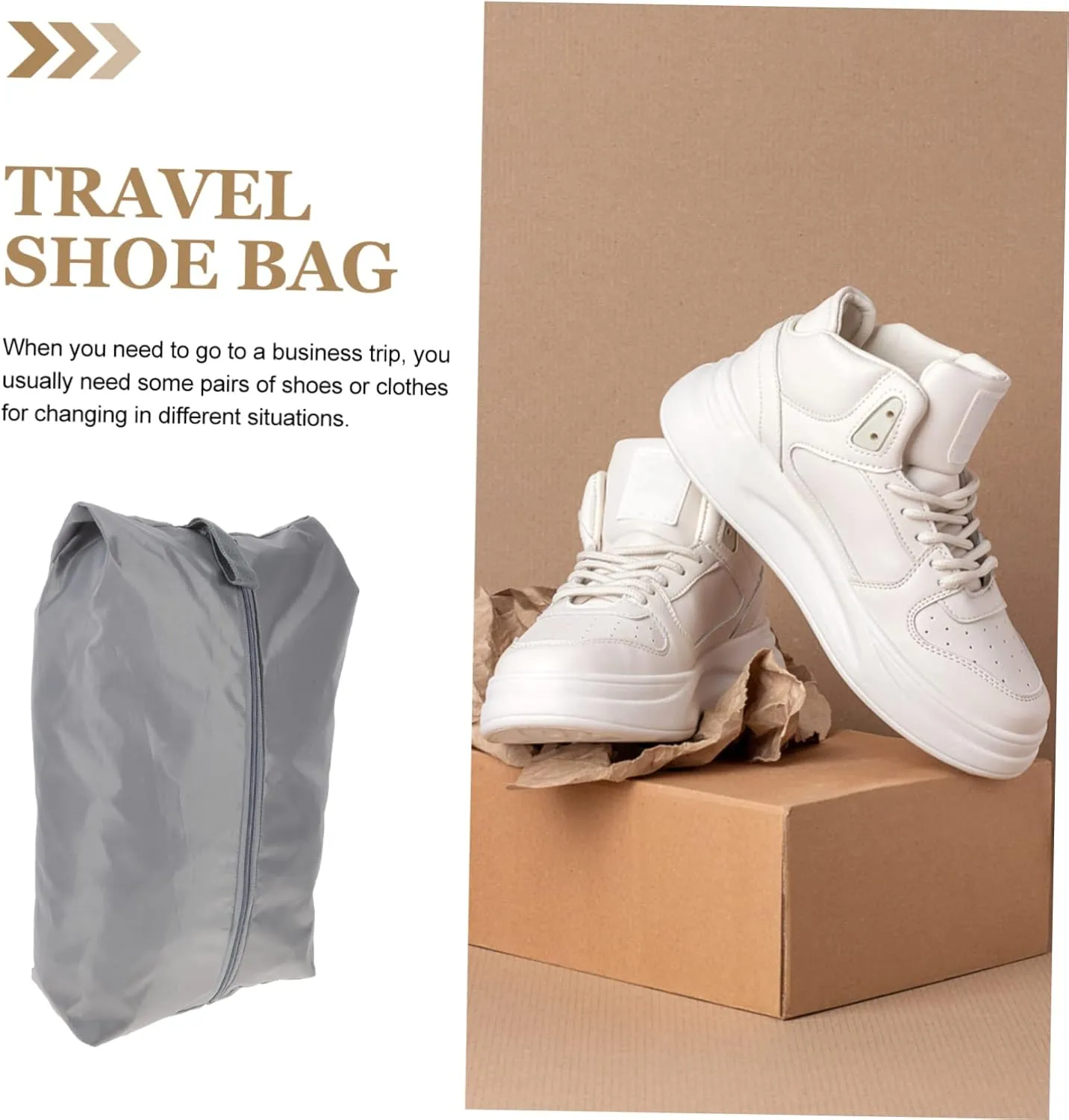 LIFKOME Travel Organizers 4 Pack Packing Cubes with Shoe Bags Zipper Closure Keep Your Clothes Clean and Tidy