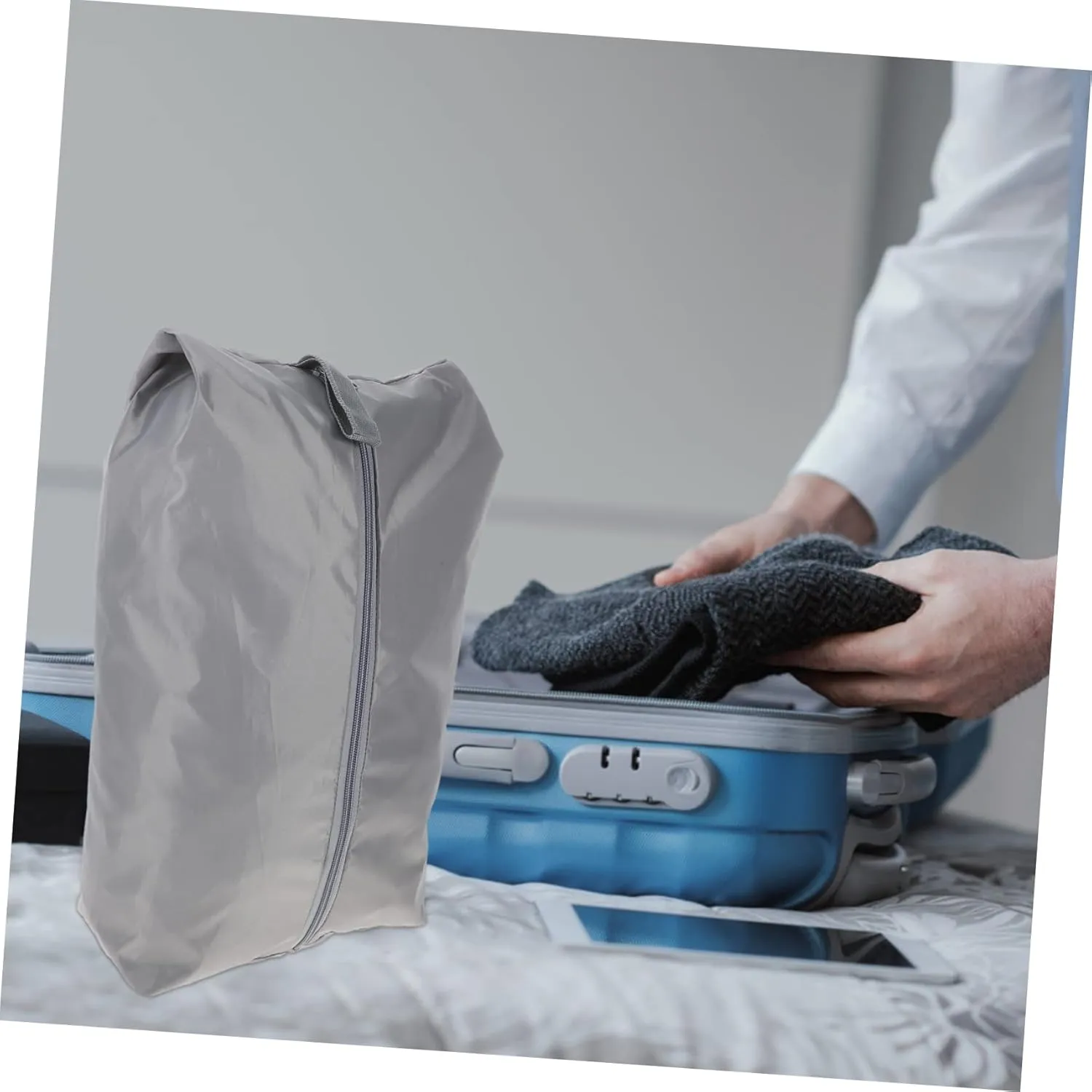 LIFKOME Travel Organizers 4 Pack Packing Cubes with Shoe Bags Zipper Closure Keep Your Clothes Clean and Tidy