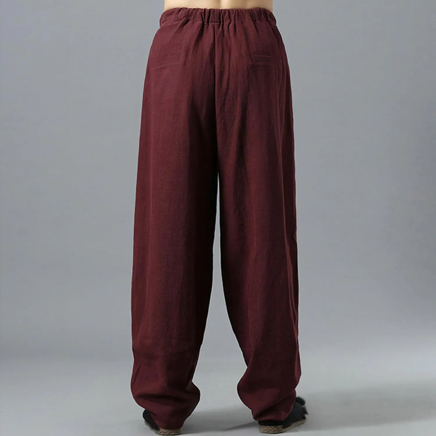 Linen Pants for Mens Casual Pants Summer Beach Trousers Drawstring Yoga Pants Soft Elastic Waist Pants