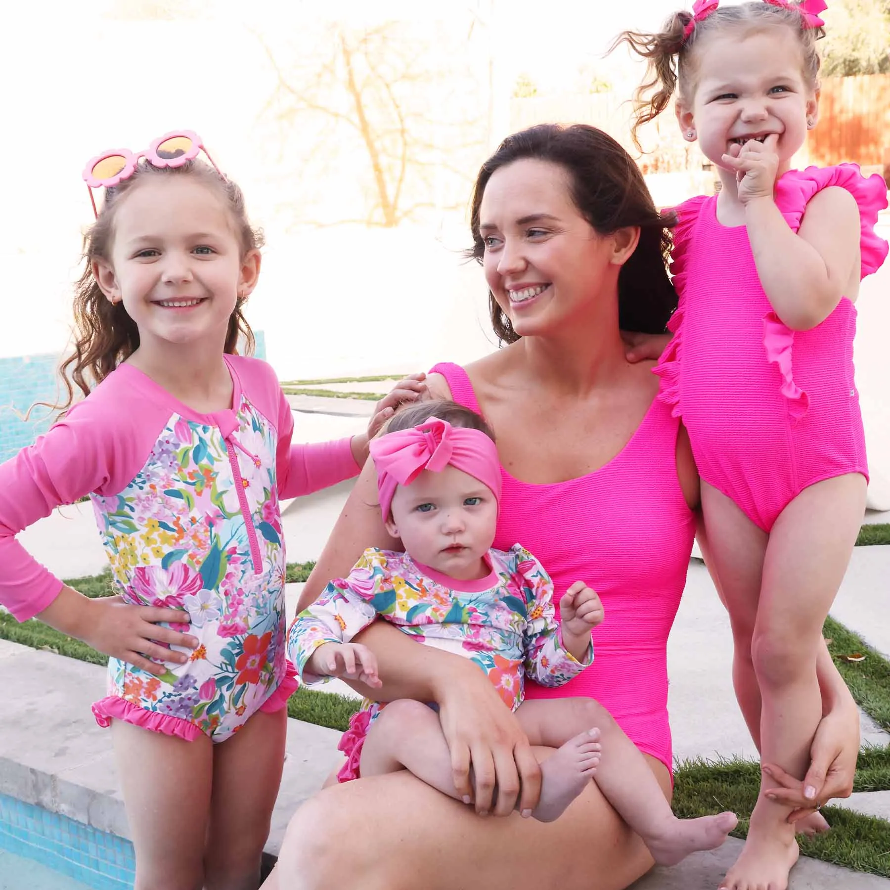 Long Sleeve Rash Guard with Front Zipper | Seaside Blooms
