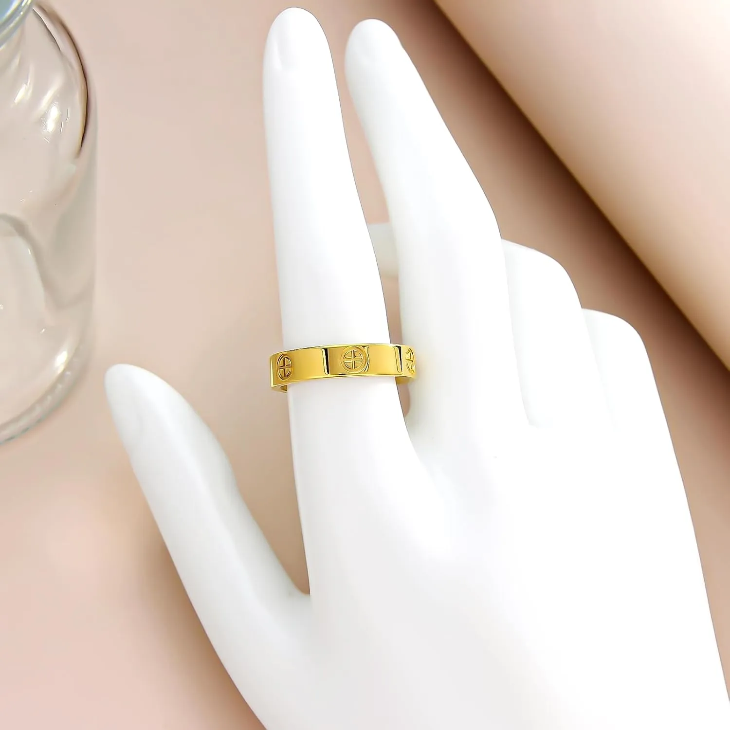 Love Promise Gold Ring for Women: Dainty Stainless Steel Ring Cubic Zirconia Wedding Band Engagement CZ Friendship Rings 18K Gold Silver Rose Gold Plated Birthday Gifts Dainty CZ Jewelry Size 5 6 7 8 9 10