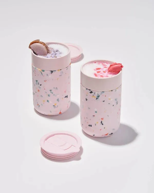 lPorter Portable Mug (Ceramic, Blush Terrazzo - 16 oz)