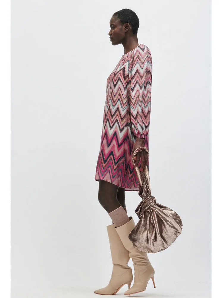Luisa Cerano Printed Dress Pink & Barolo