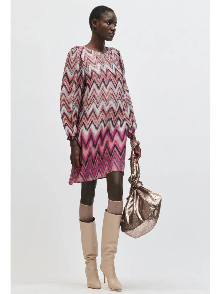 Luisa Cerano Printed Dress Pink & Barolo