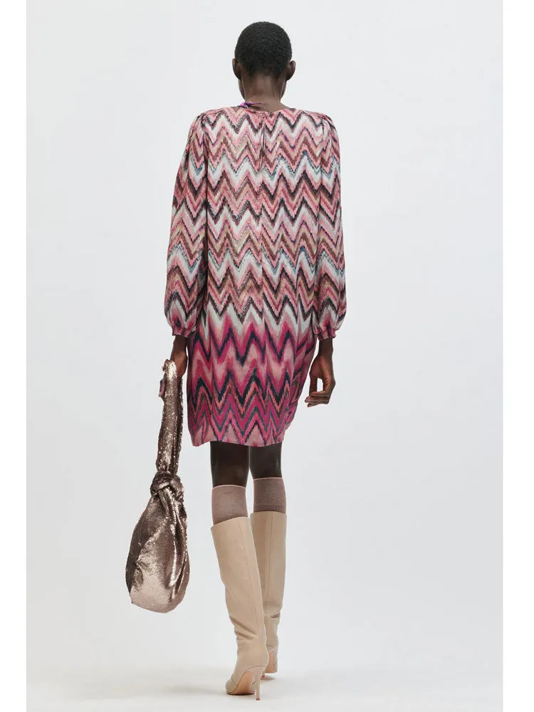 Luisa Cerano Printed Dress Pink & Barolo