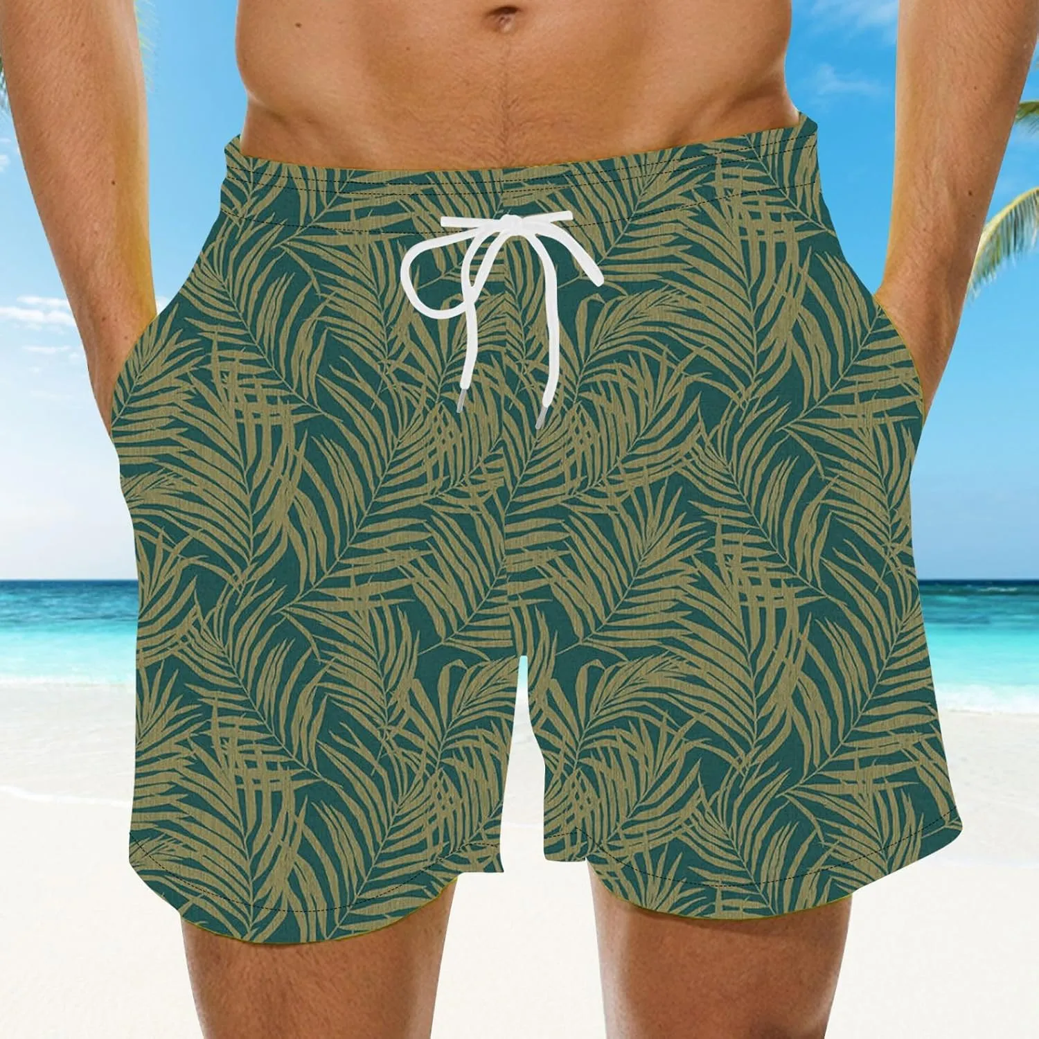 Matching Beach Outfits for Couples Plus Summer Beach Size Dinosaur Shorts Men's Pants Holiday Shorts Stretch Short