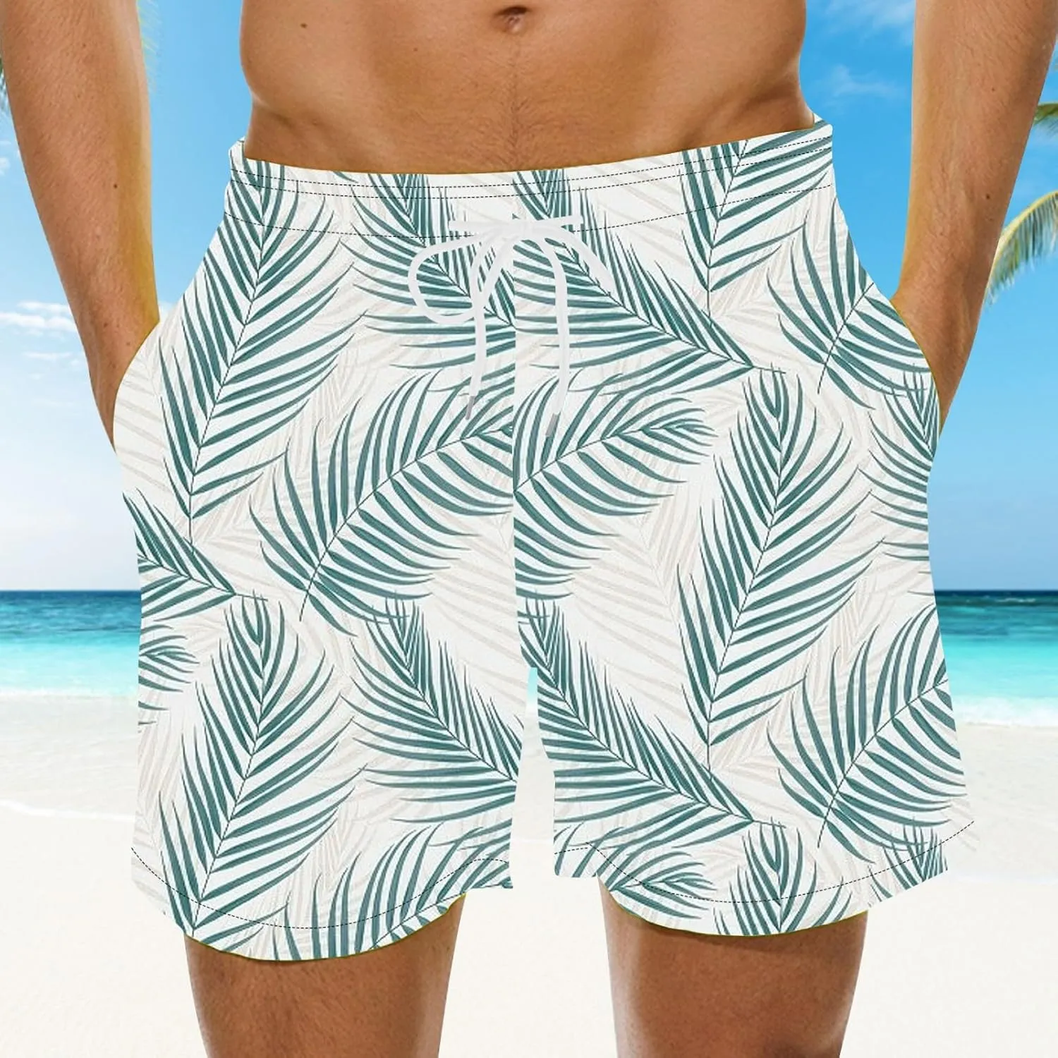 Matching Beach Outfits for Couples Plus Summer Beach Size Dinosaur Shorts Men's Pants Holiday Shorts Stretch Short