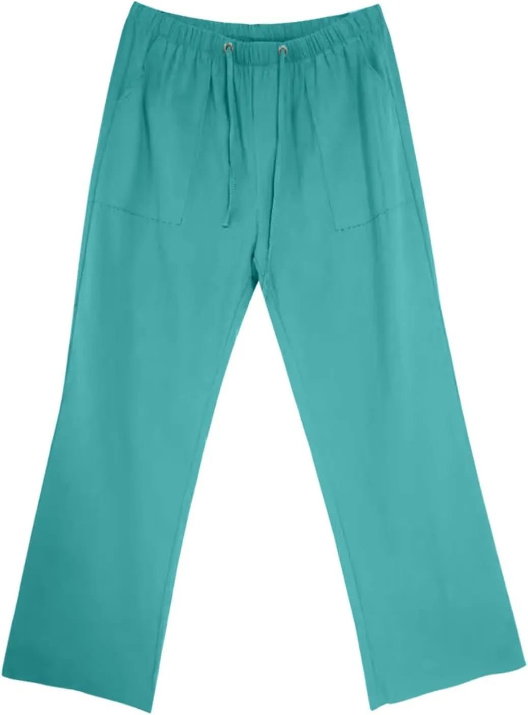 Men Linen Pants Plus Size Casual Plain Pant Classic Basic Lightweight Slacks Summer Vacation Beach Drawstring Trouser