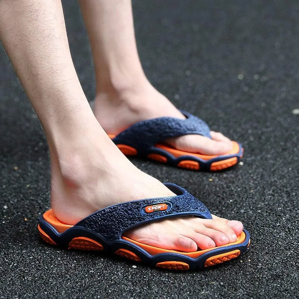Men's Fashion Spliced Soft Soled Flip Flops for Casual Outdoor Beach Flip Flops for Men Sandals