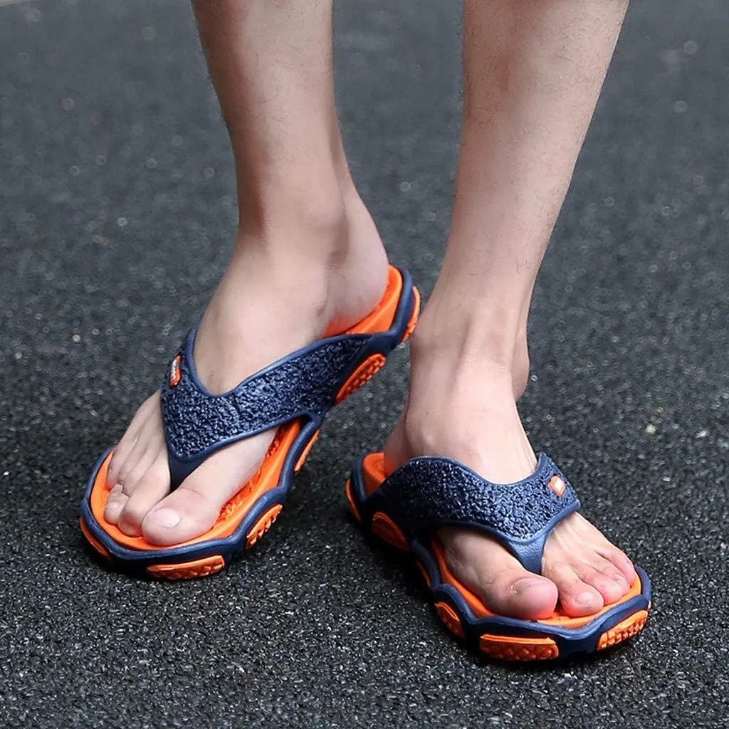 Men's Fashion Spliced Soft Soled Flip Flops for Casual Outdoor Beach Flip Flops for Men Sandals