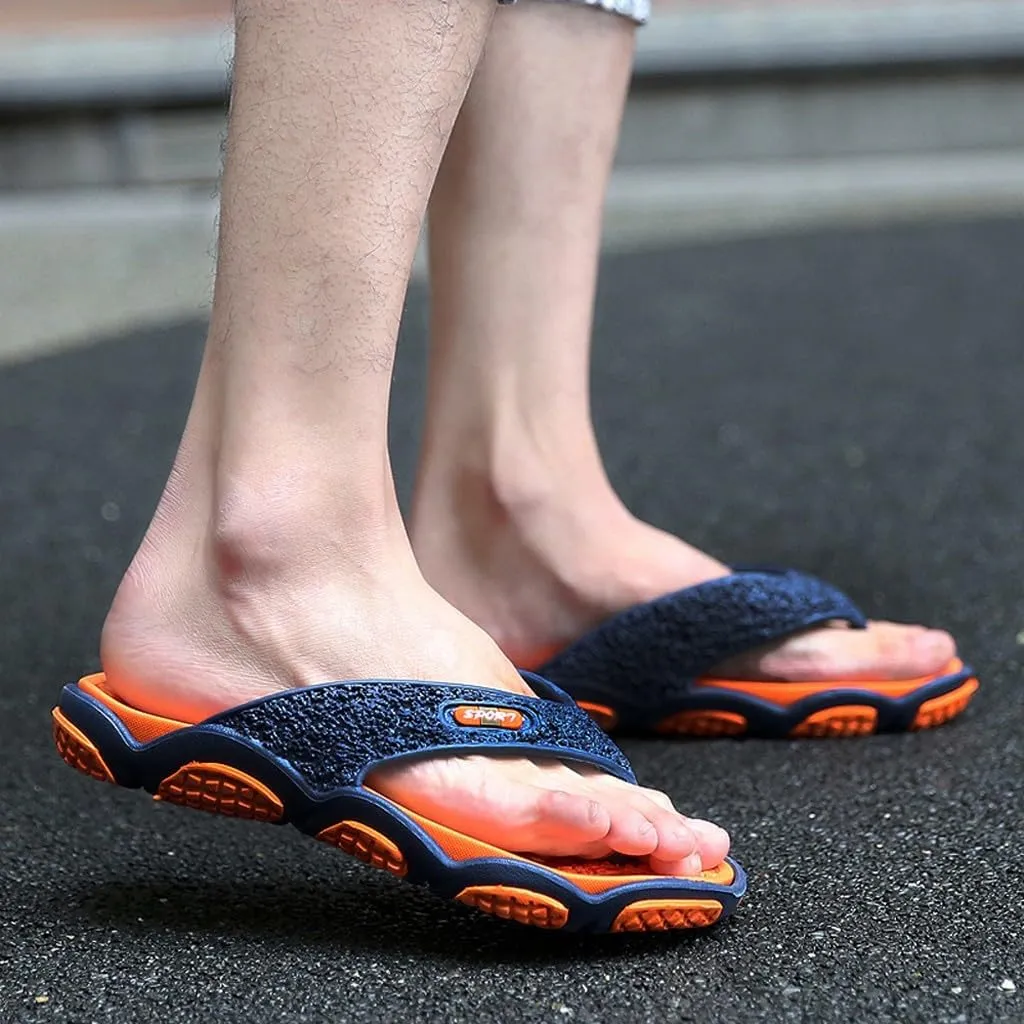 Men's Fashion Spliced Soft Soled Flip Flops for Casual Outdoor Beach Flip Flops for Men Sandals